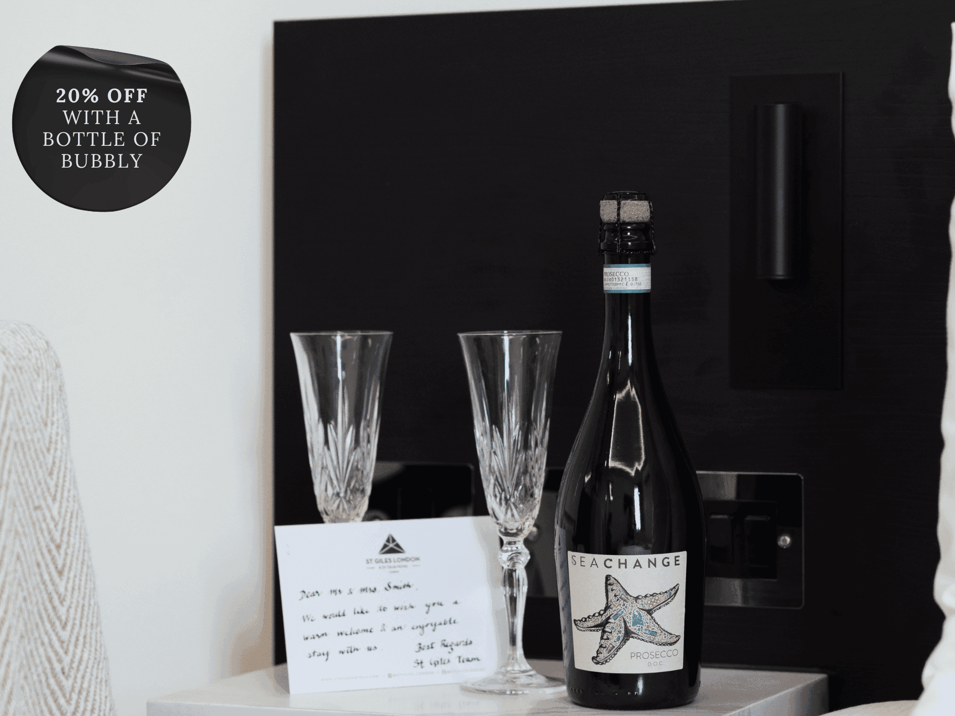 Hotel package with Prosecco