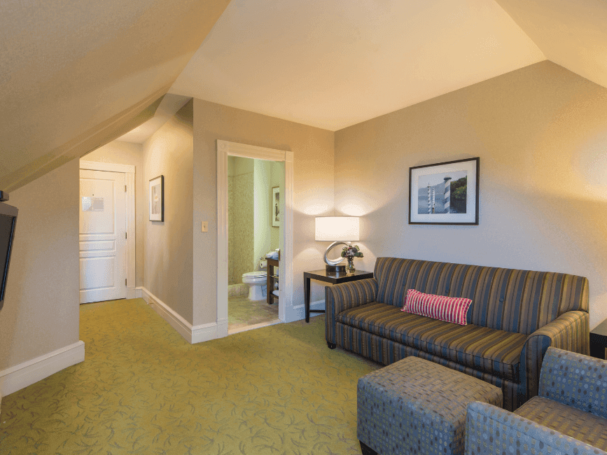 Living area of a suite at The Centennial Hotel