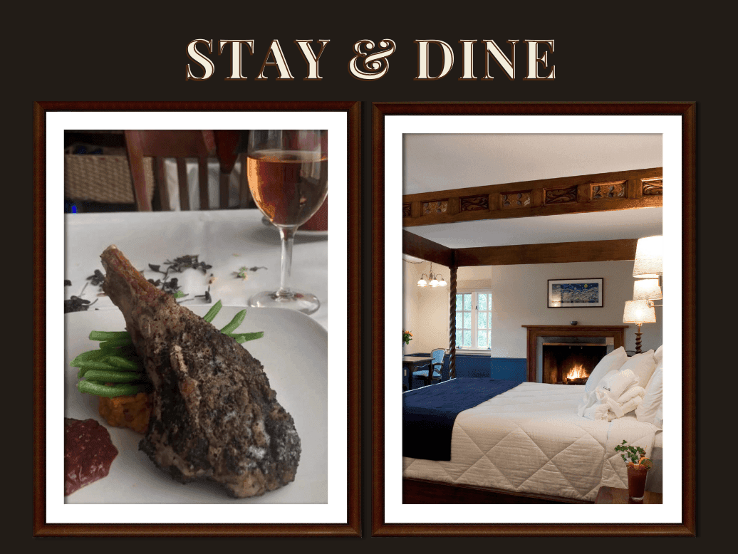 Lamb Shank & Fireplace King Room at La Tourelle Hotel and Spa