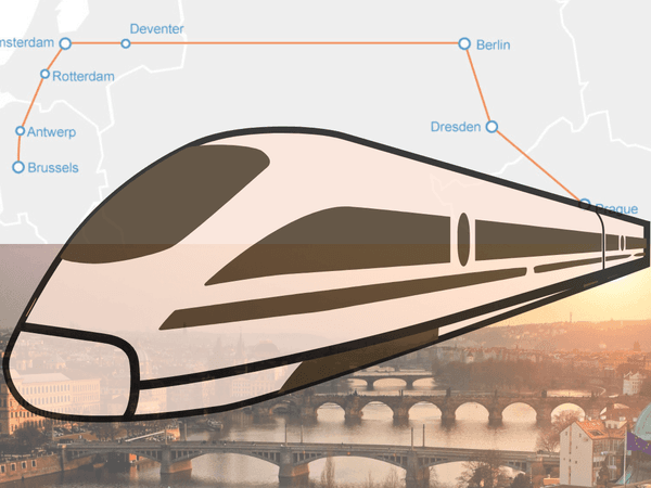 Plan of the train station & stops near Almanac X Alcron Prague, Luxury hotels Prague