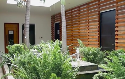The exterior of the Blue Spa in Town Center Playa Blanca