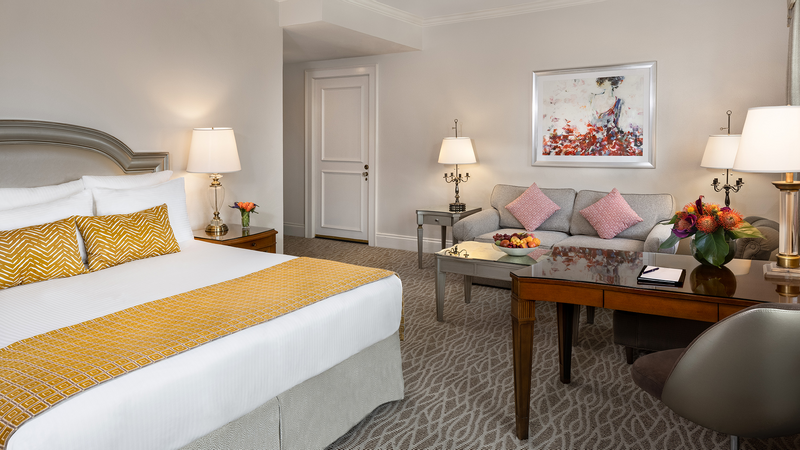 Interior of the Corner King Room at Warwick Melrose Dallas