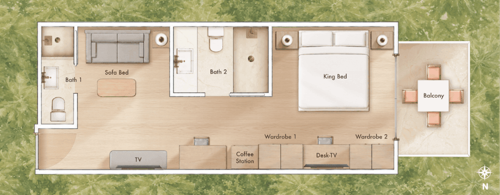 Floorplan of King Sunset View Suites