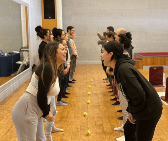 People engaged in a group activity at Honor's Haven