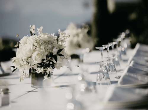 Table setup done for a wedding at Ka'anapali Beach Hotel Hawaii