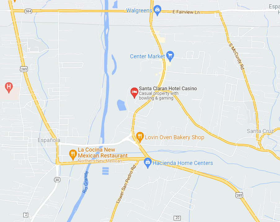 The map of the Santa Claran Hotel Casino
