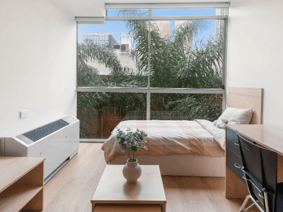 Studio w/ Floorboards - Living Room & Bed