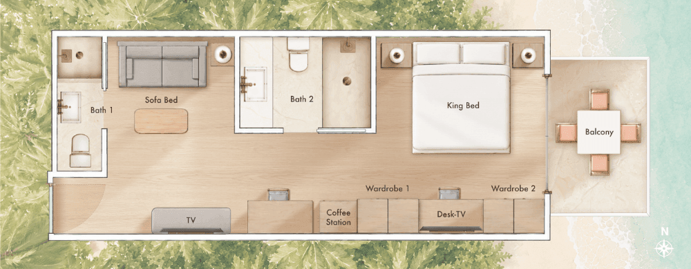 Floorplan of King Ocean View Suites 