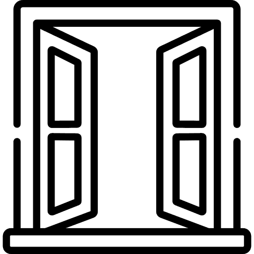 Finestre della camera aperte