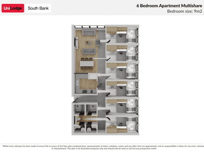 UniLodge South Bank - 6bed Floorplan - web