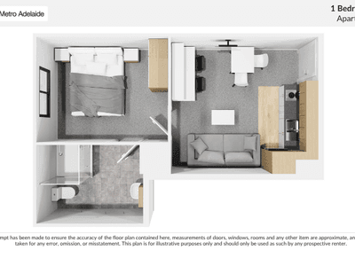 1 Bedroom Queen Floorplan