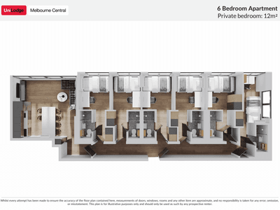 UL Melbourne Central - 6 Bedroom Apartment - Floorplan
