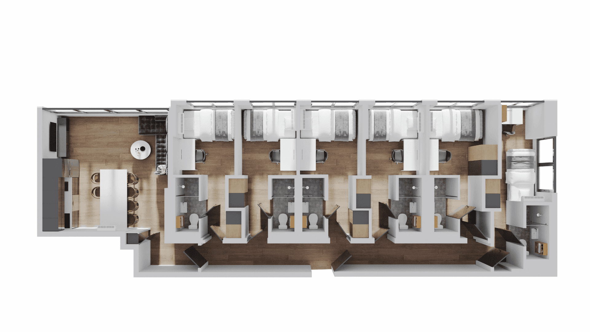 UL Melbourne Central - 6 Bedroom Apartment - Floorplan