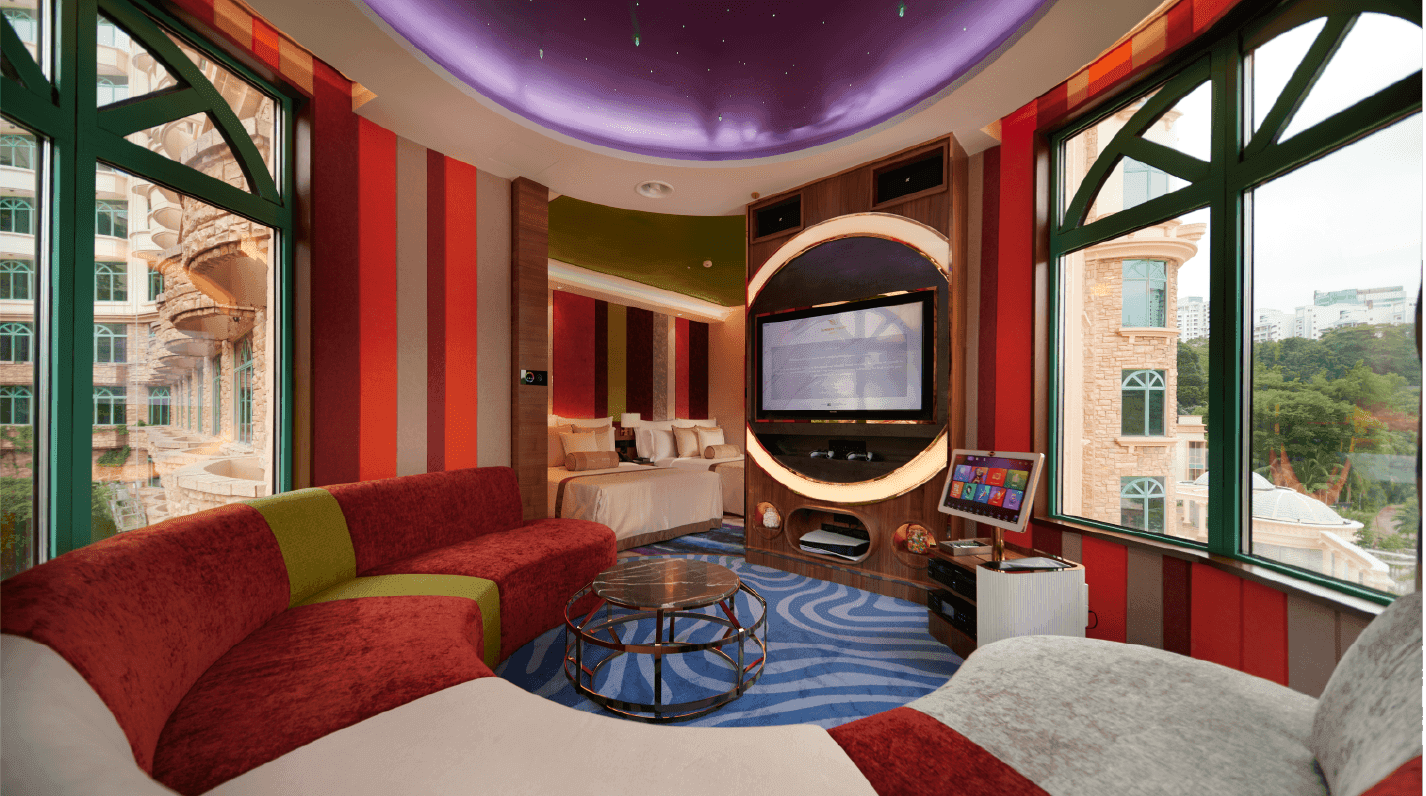 Colorful living room of Family Fun Suite at Sunway Resort