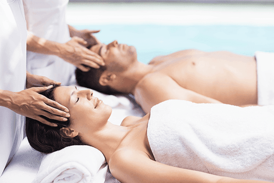A couple receiving massage in spa area at Danna Langkawi