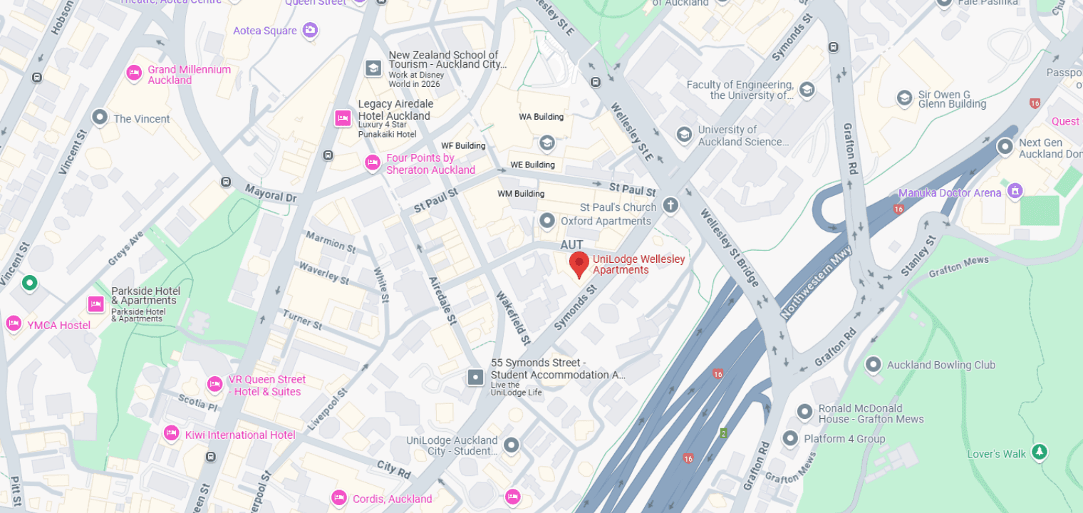 UniLodge Wellesley Apartments Map