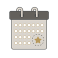 Vector icon of weekly planner used at Stein Eriksen Lodge