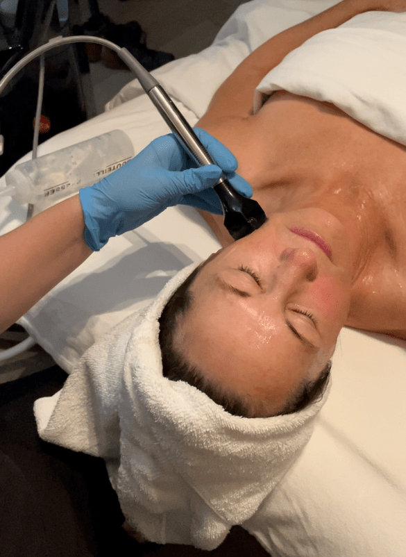 Woman getting a face laser treatment at Nita Lake Lodge