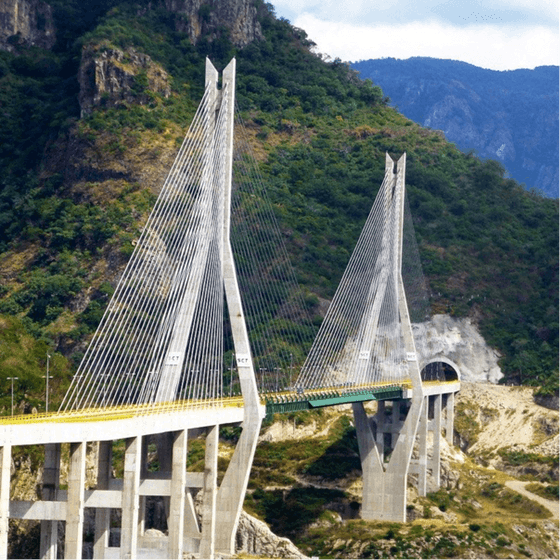 View of the Baluarte Bridge near Viaggio Resort Mazatlan