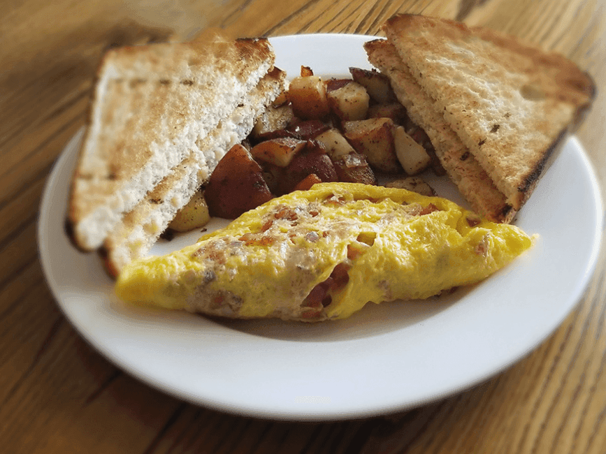 Closeup of a breakfast dish at Eagle Mountain House