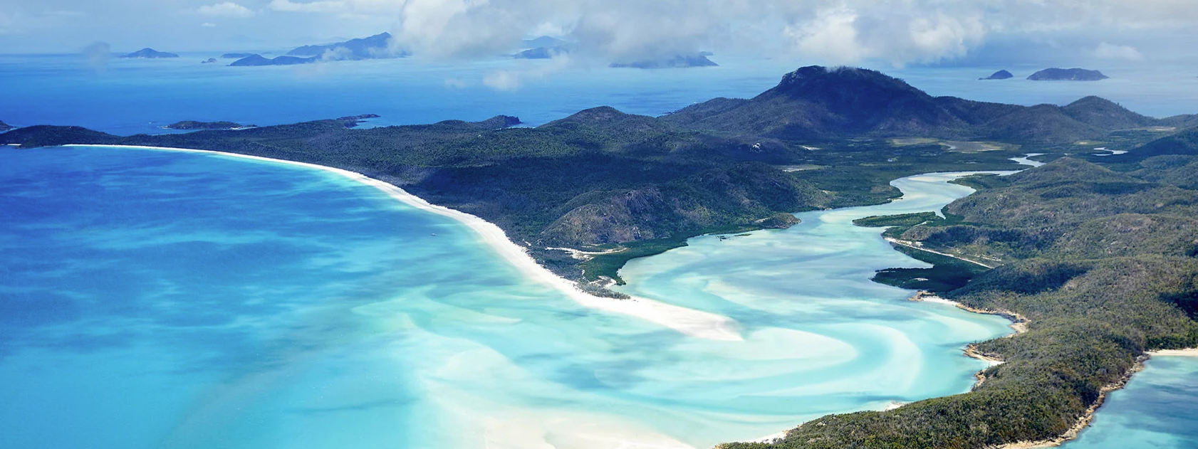 Aerial view of Great Keppel Island near Daydream Island Resort