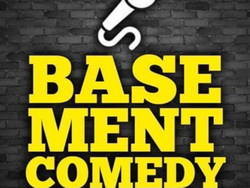 The basement comedy club logo at Brady Hardware Lane