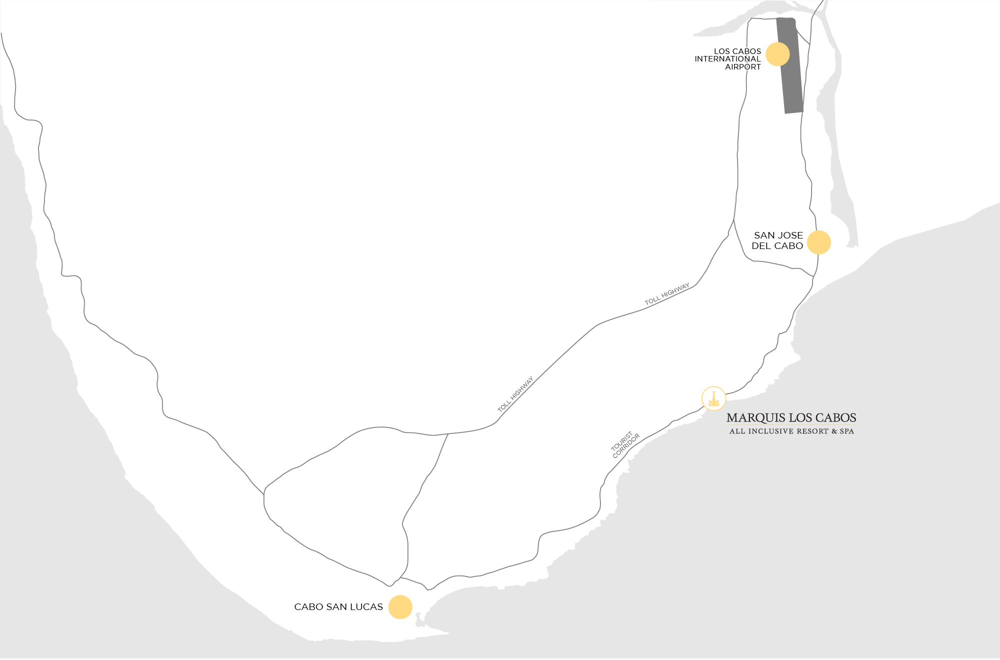Map view of the Marquis Los Cabos