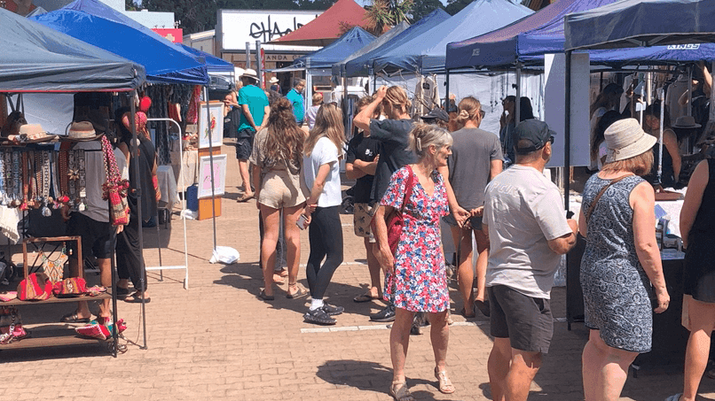Margaret River Town Square Markets with People