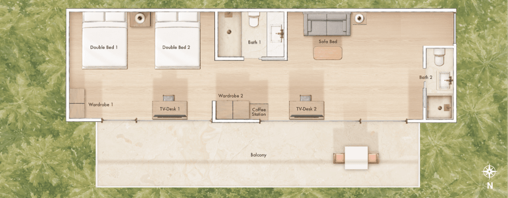 Floorplan of Standard Double Suites