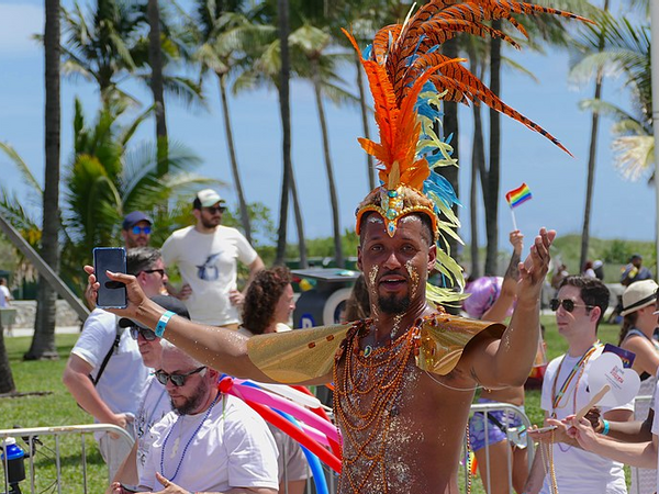 A man celebrating Miami pride