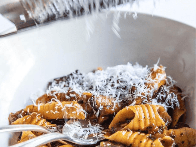 Close-up of Italian pasta served in Florentino at Brady Hotels Jones Lane