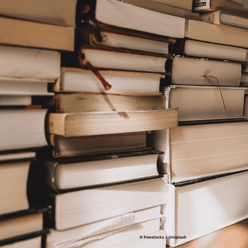 Stacked books
