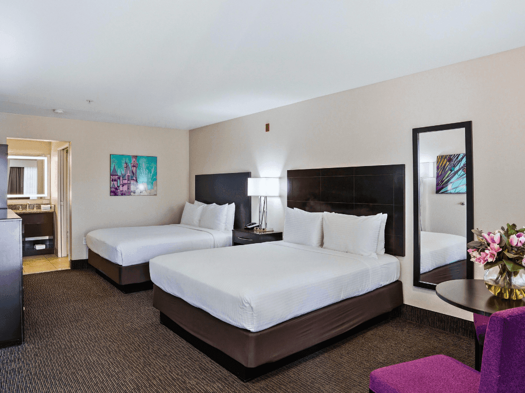 Premier room with two queen beds with furniture 