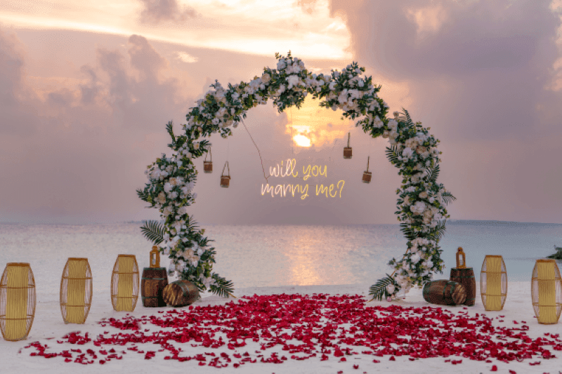 Grand Park Kodhipparu Maldives WIll you marry me proposal set up