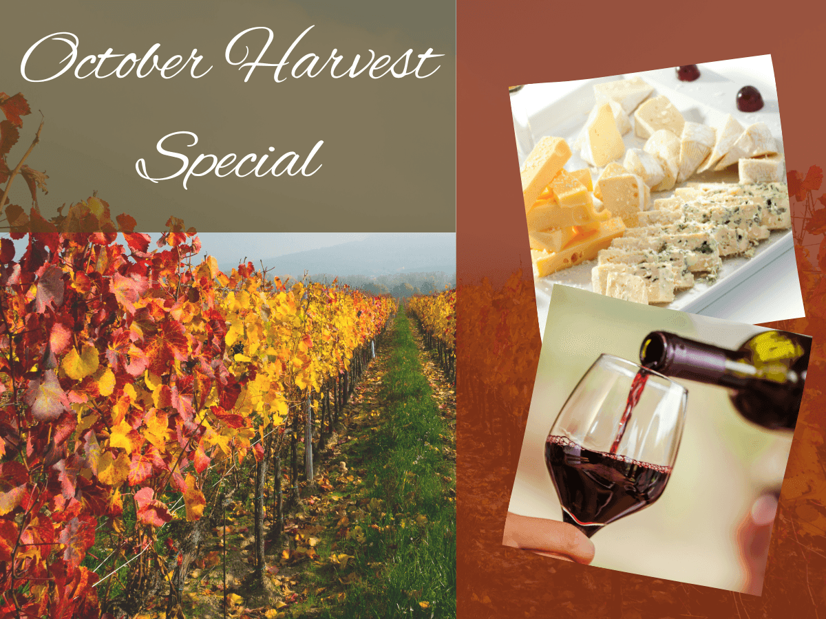 Cheese plate and local wine with your reservation - October Special