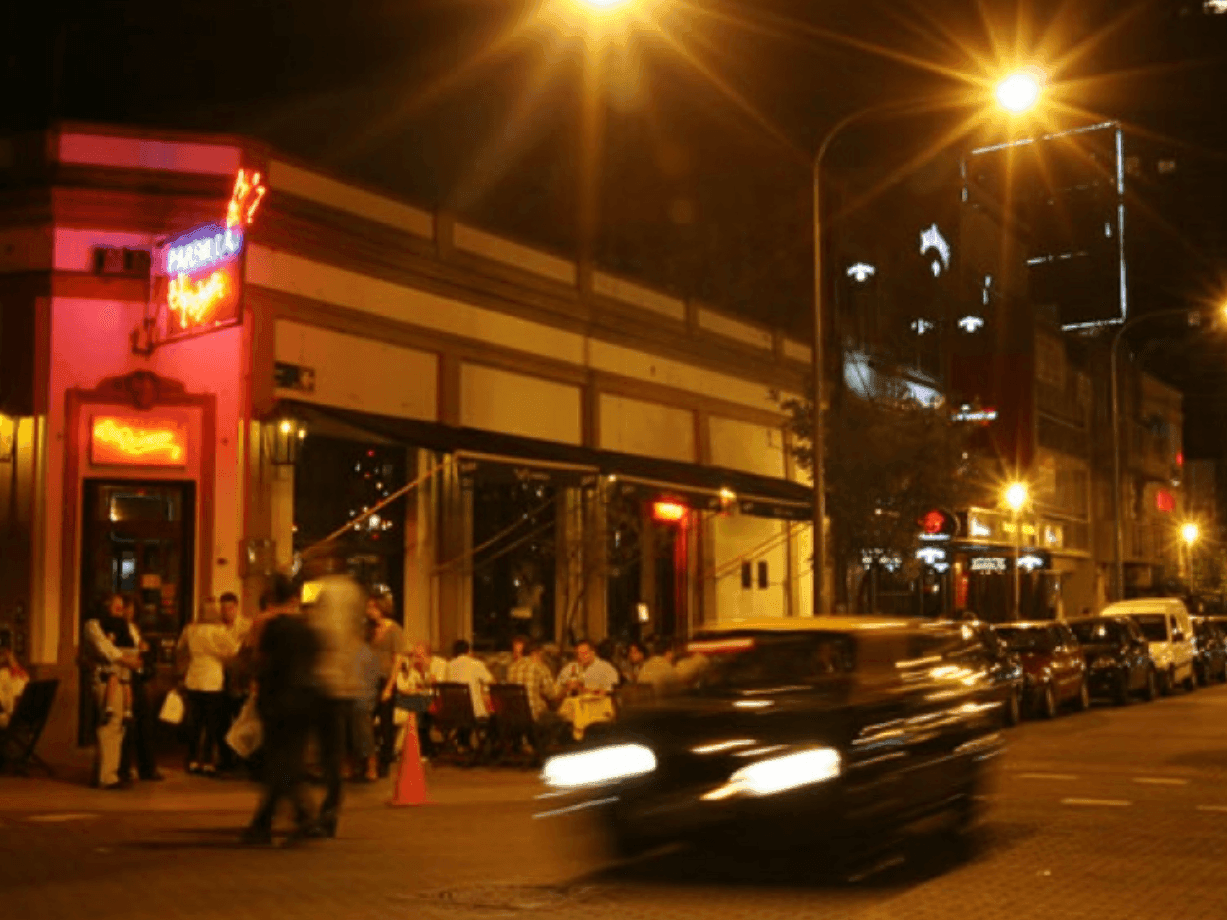 Night view of Las Cañitas near Argenta Tower Hotel