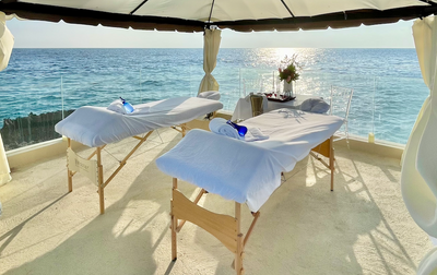 Sunbeds with a Sea view at The Morgan Resort Spa Village