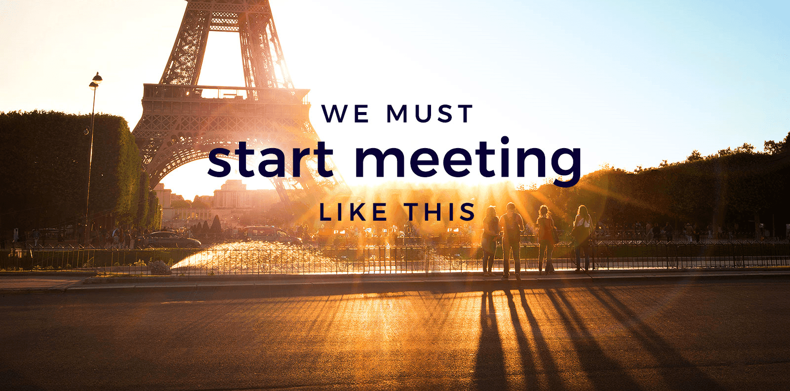 We Must Start Meeting Like This poster at Quay West Suites Melbourne