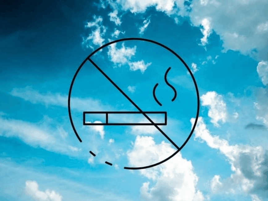 No smoking symbol on sky background used at Brady Apartment Hotel Flinders Street