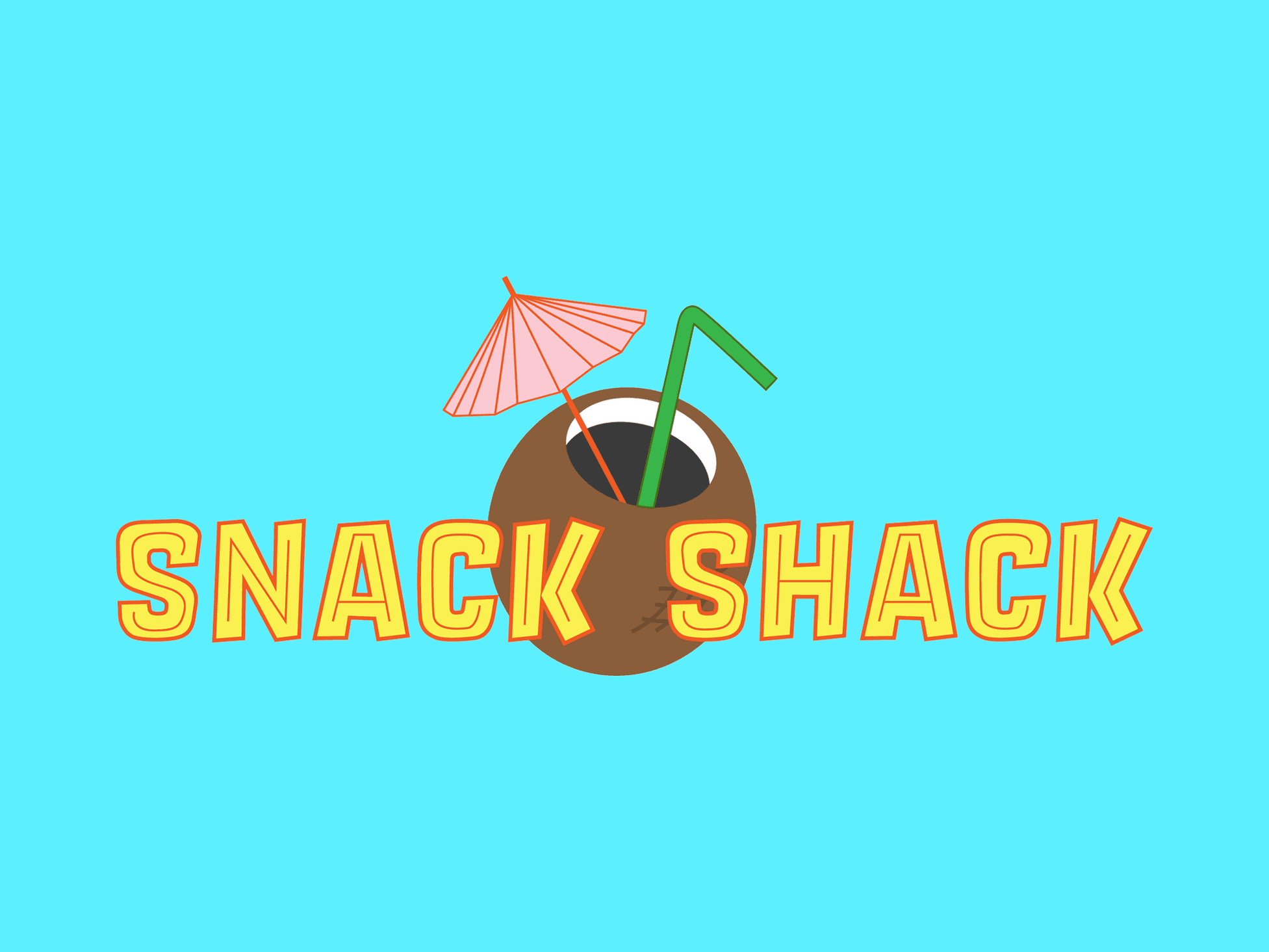Colorful Snack Shack logo at Margaritaville Resort Biloxi, featuring a coconut drink and an umbrella