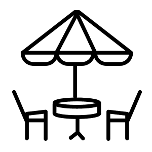 Vector icon of outdoor terrace used at Hotel Zero1