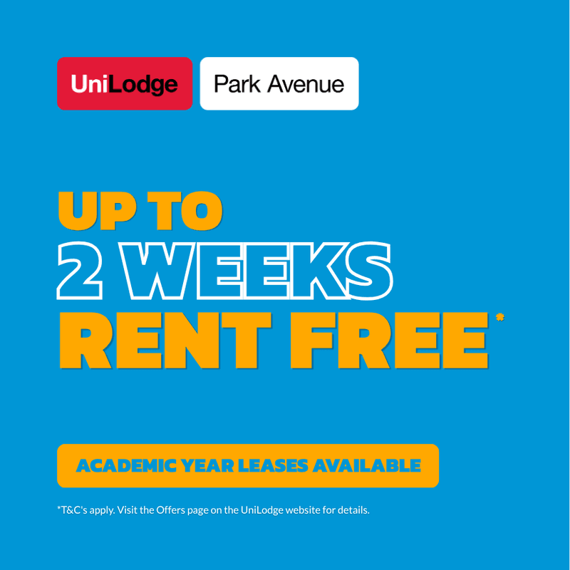 Promotional advertising up to two weeks rent free at UniLodge Park Avenue