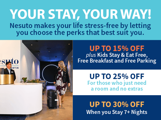 Your Stay, Your Way offer poster at Nesuto Hotels