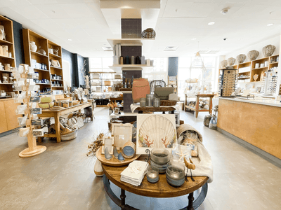 various collectables in a hotel shop