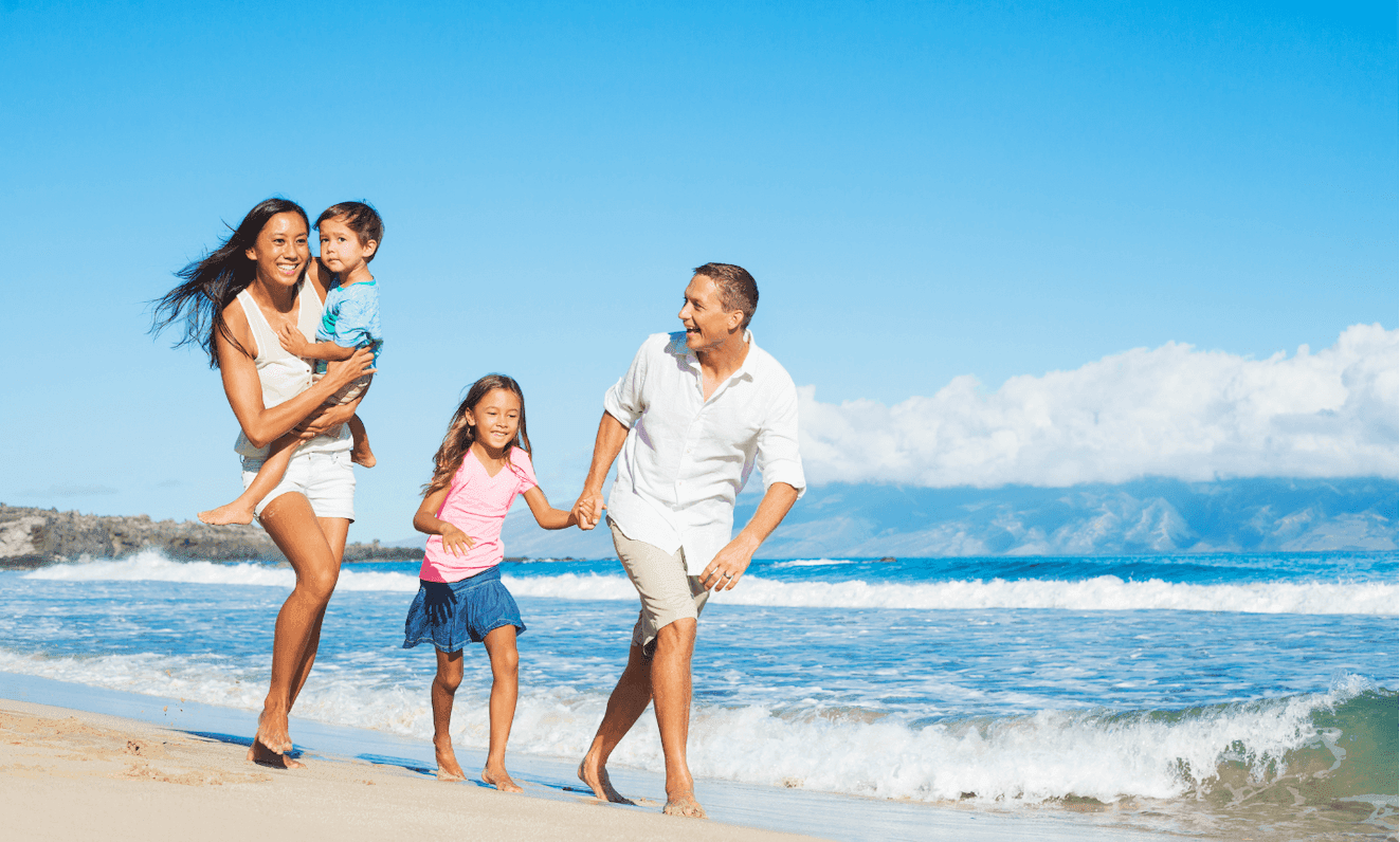 Family enjoying on the beach near Amora Beach Resort Phuket