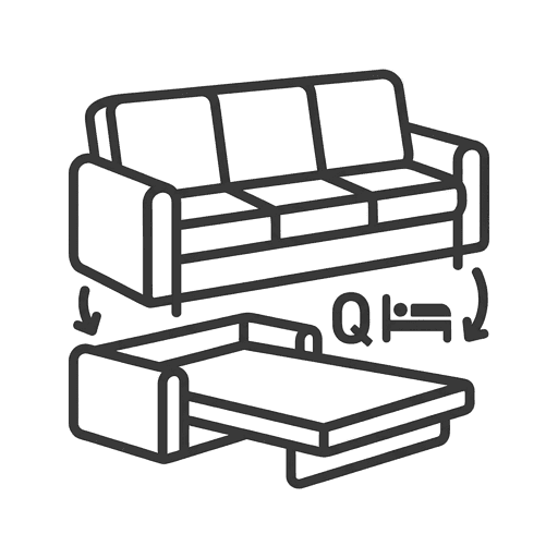 Queensize sofa-sleeper