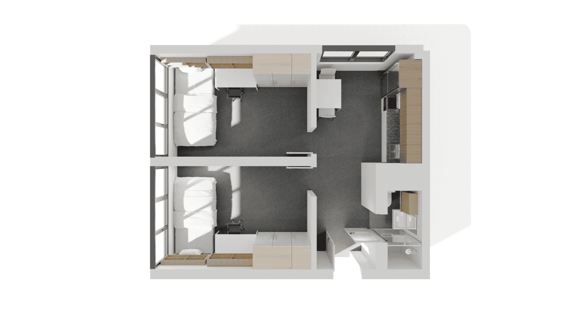 UniLodge South Bank - 2bed multishare Floorplan - Web