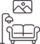 Cozy hotel room with comfortable seating and ambient lighting at Hoteles Cumbres