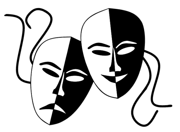 Black and white theatrical masks at Lake Buena Vista Resort Village & Spa