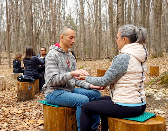 Relationship Healing session in the woods near Honor's Haven